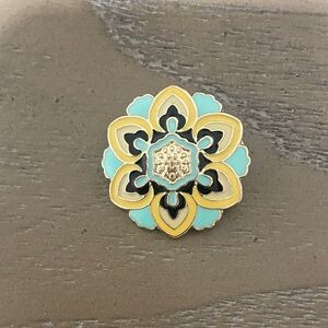 Gold and Mint Floral Brooch